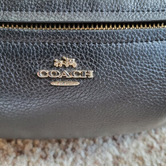 Coach Purse Black Pebble Leather Prairie Satchel Bag - Picture 11 of 14